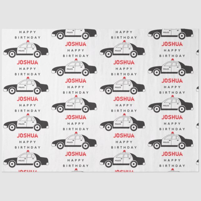 Papel De Seda Aniversário de criança de Nome Personalizado do Ca (Frente )