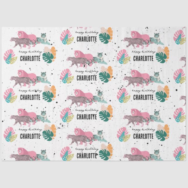 Papel De Seda Aniversário de criança Selvagem de Festas de anive (Frente )