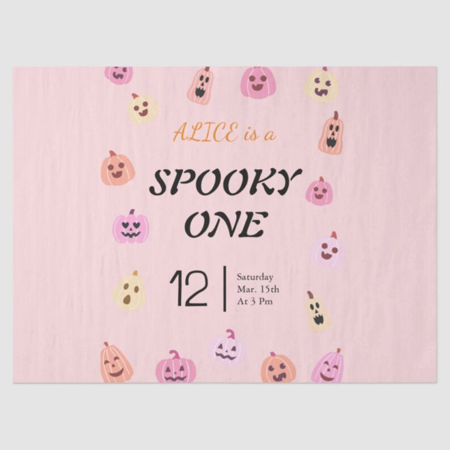 Papel De Seda Aniversário de Dia das Bruxas Spooky (Frente )