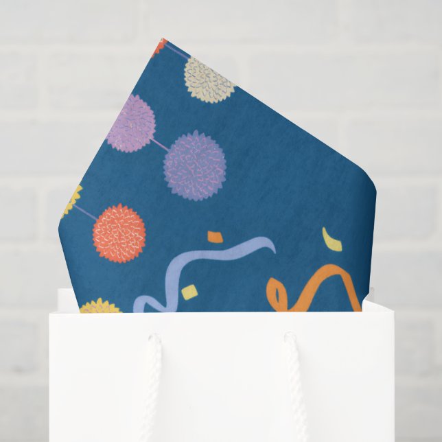 Papel De Seda Aniversário de Elefante Fofo (Sacola de presentes)