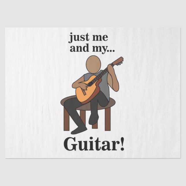 Papel De Seda Aniversário de Guitarrista Tocando Violão (Frente )