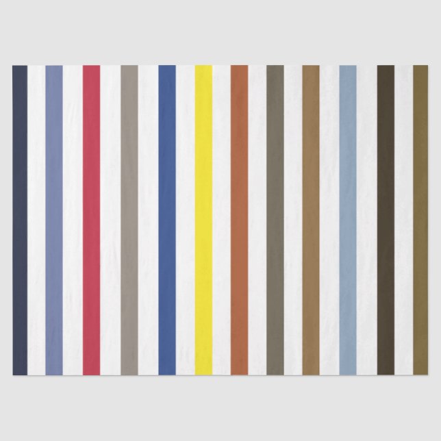 Papel De Seda Aniversário de Listras Coloridas de Verão (Frente )