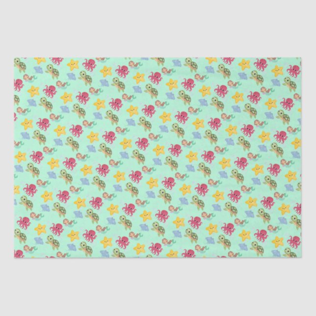 Papel De Seda aniversário de tartaruga arco-íris (Frente )