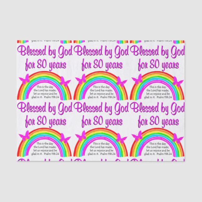 PAPEL DE SEDA ANIVERSÁRIO DO 80 CRISTÃO (Frente )