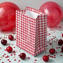 Aniversário do Bebê com Cereja em Xadrez Vermelho