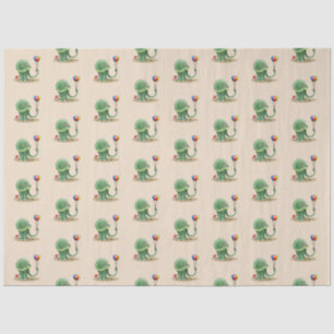 Papel De Seda Aniversário do Dinossauro e dos Balões