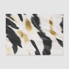 Papel De Seda Aniversário do Dourado Glam Branco Negro Ocidental