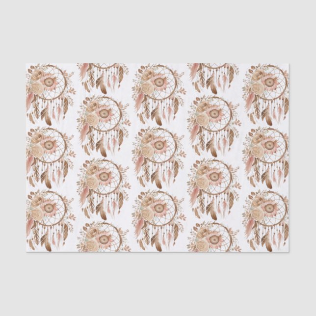 Papel De Seda Aniversário do Drecher Catcher de Sonho Floral da  (Frente )