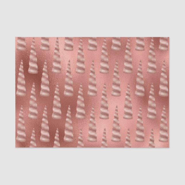 Papel De Seda Aniversário do Glam Unicorn rosa Dourado (Frente )