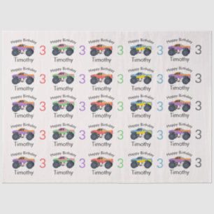 Papel De Seda Aniversário do Monster Trucks