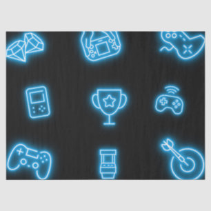 Papel De Seda Aniversário do Neon Any Year videos games