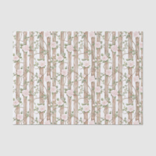 Papel De Seda Aniversário do País Floral Rosa de Madeira fazenda