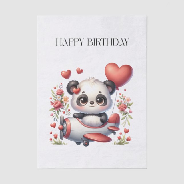 Papel De Seda Aniversário do Panda Piloto (Frente )