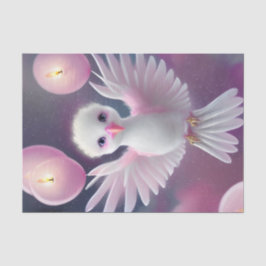 Papel De Seda Aniversário do Pássaro Bebê Branco e Rosa