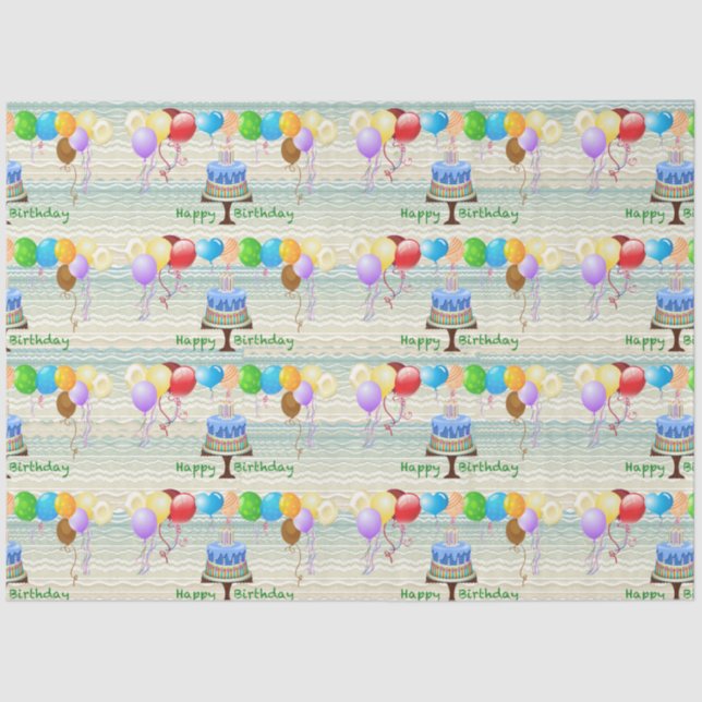Papel De Seda Aniversário do Tecido (Frente )