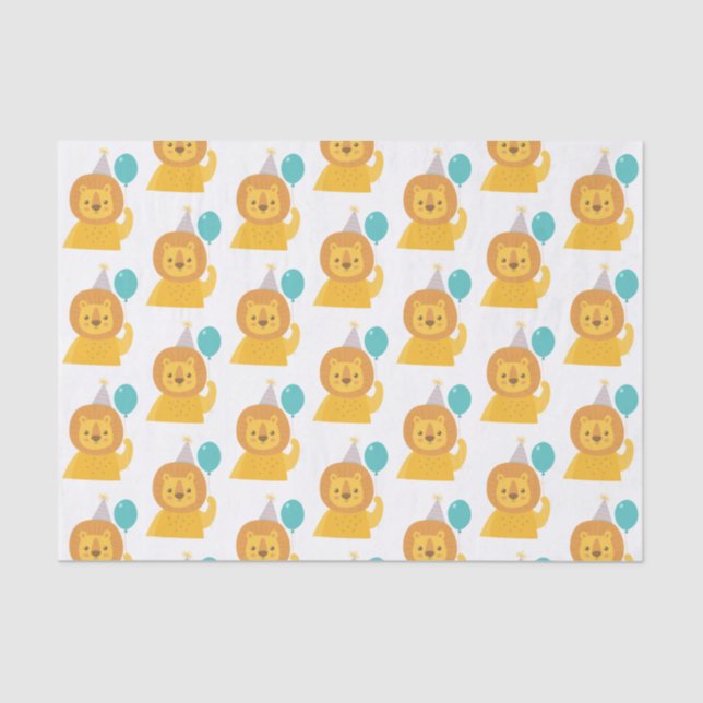 Papel De Seda Aniversário do Tecido Leão (Frente )