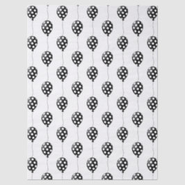 Papel De Seda Aniversário dos Balões Pretos e Brancos