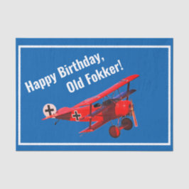 Papel De Seda "Aniversário engraçado do Triplane do Fokker