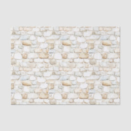 Papel De Seda Aniversário Falso Pedras Branco Creme Cinza