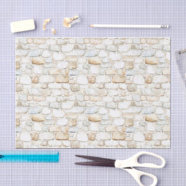 Papel De Seda Aniversário Falso Pedras Branco Creme Cinza