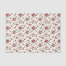 Aniversário Floral Vermelho Creme Chic Bonito