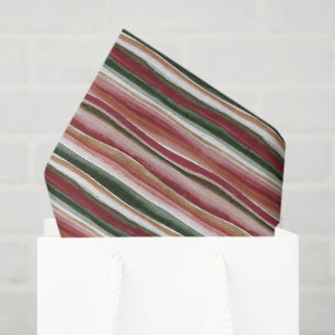 Papel De Seda Aniversário Listras Vermelhas Bege Burgundy Verde 