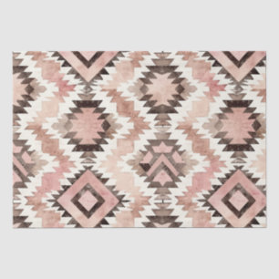 Papel De Seda Aniversário Tribal Rosa Castanho