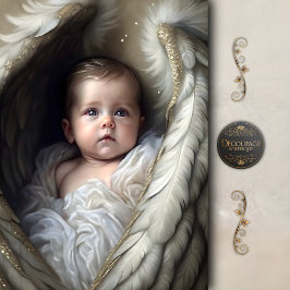 Papel De Seda Anjo Bebê em Asas Macias Decoupagem