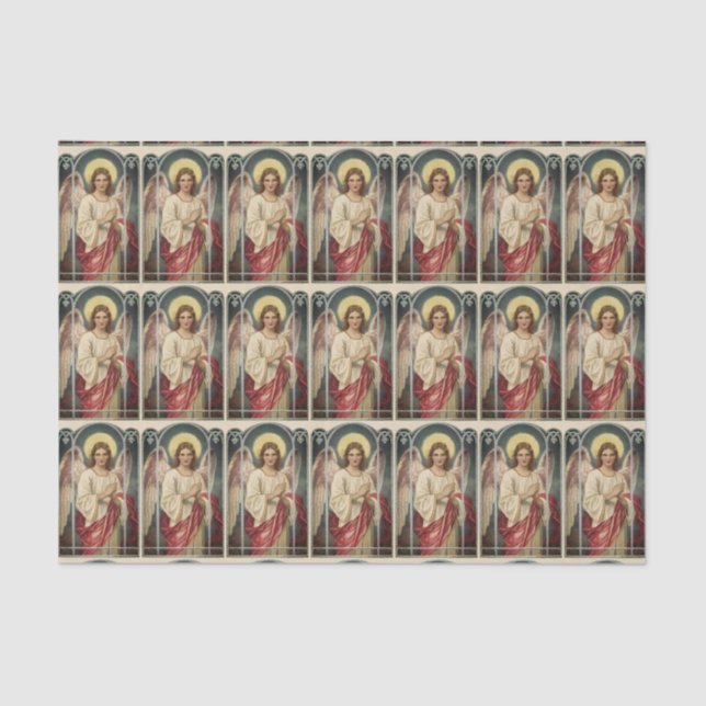 Papel De Seda Anjo com Fita Rosa (Frente )