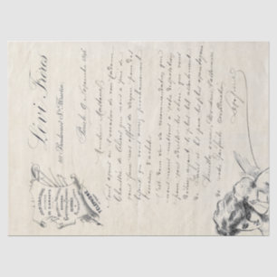 Papel De Seda Anjo da fatura de joalharia do script francês Vin