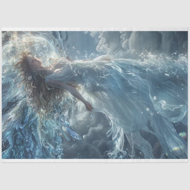 Papel De Seda Anjo da Graça Crescendo na Decoupage do Céu (Frente )