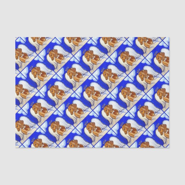 Papel De Seda Anjo Dachshund Vermelho (Frente )
