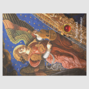 Papel De Seda ANJO DE FAZER DE MÚSICA COM UM Natal DE VIELA