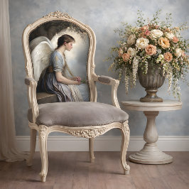 Papel De Seda Anjo de Jardim Sentado Marfim Suave Decoupage Vint