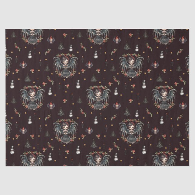 Papel De Seda Anjo de Natal Dark Gothic (Frente )