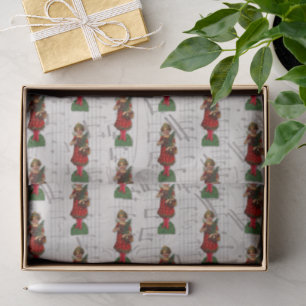 Papel De Seda Anjo de Natal Vintage Religião Vitoriana Menina