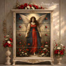 Anjo do Prado Andante Tom Terra Antigo Decoupage