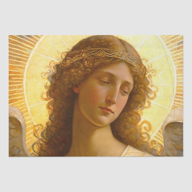 Papel De Seda Anjo Dourado Mensageiro Gentil de Amor  (Frente )