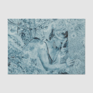 Papel De Seda Anjo Elegante Azul Azul Celestial Antiguidade