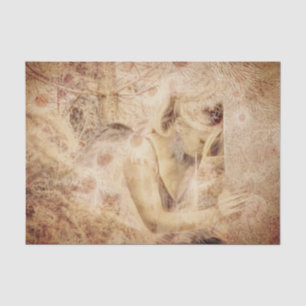 Papel De Seda Anjo Elegante Marrom Escuro Sepia