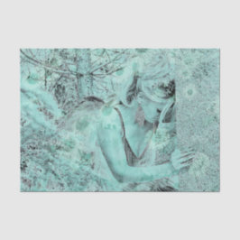 Papel De Seda Anjo Elegante Verde Verde Celestial Antiquado