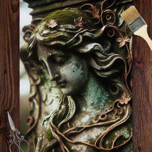 Papel De Seda Anjo Escultura Descamação de Patina