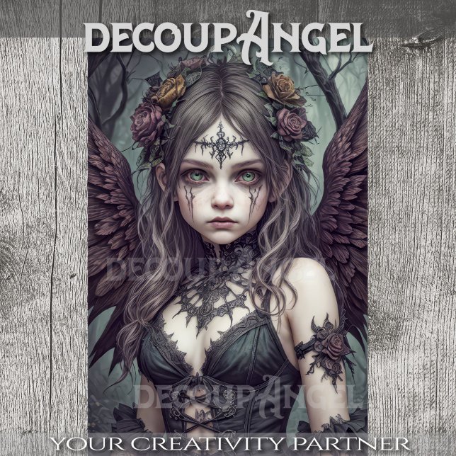 Papel De Seda Anjo Gótico: Lily - Decoupage - (Criador carregado)