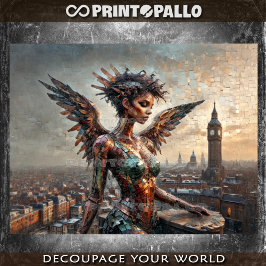 Papel De Seda Anjo negro sobre Londres