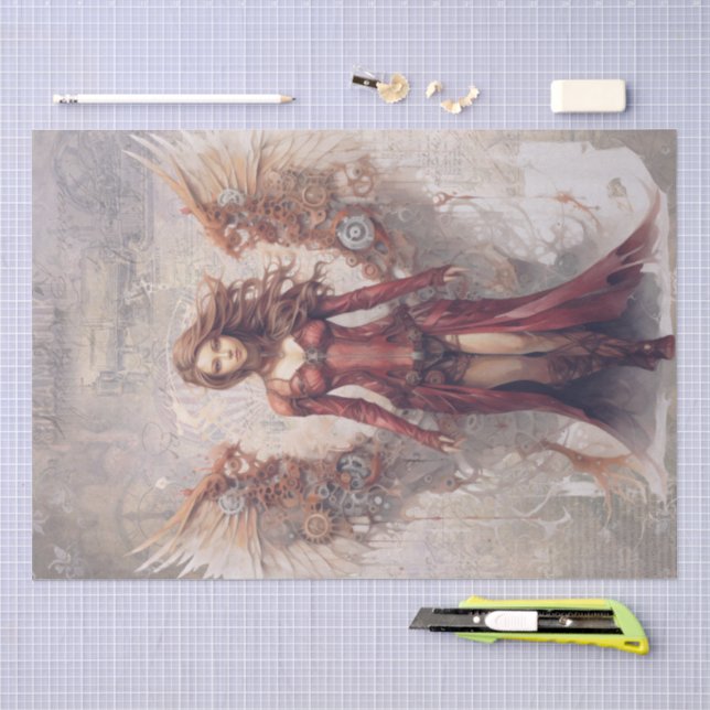 Papel De Seda Anjo Steampunk (Arte )