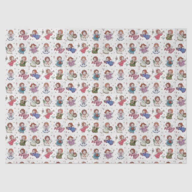 Papel De Seda Anjos de Natal (Frente )