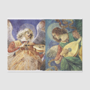 PAPEL DE SEDA ANJOS DO NATAL DO FAZER DA MÚSICA