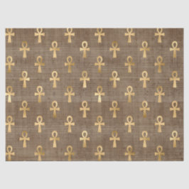 Papel De Seda Ankh Dourado no Egito em Tan Decoupage