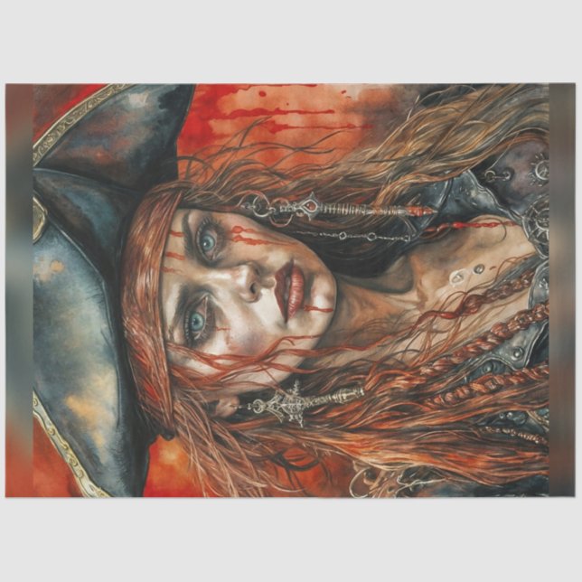 Papel De Seda Anne Bonny, uma mulher pirata e bonita (Frente )