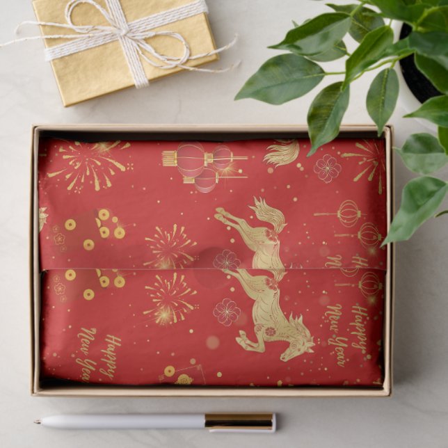 Papel De Seda Ano Novo Lunar 2026 | Ano do Cavalo (Presente)
